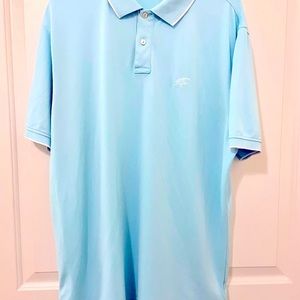 Peter Millar Summer Comfort Golf Polo Shirt Aqua Blue Size XL Performance Logo